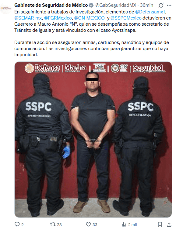 &nbsp; X / @GabSeguridadMX